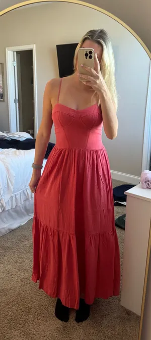 Red maxi dress thumbnail 1