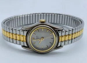 Pulsar 19mm womens Quartz analog watch silver gold tone V811-1690 6” w/battery thumbnail 1
