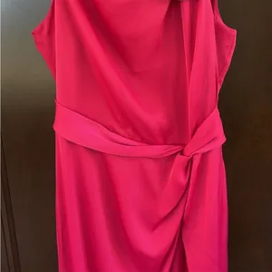 NWT Banana Republic Tie Neck Sleeveless Sheath Midi Dress Fuchsia size 0 thumbnail 3