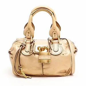 CHLOE PADDINGTON Leather Handbag Beige Cream Crossbody Strap Lock & Key thumbnail 15