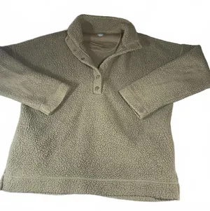 Aerie Tan Sherpa Pullover Snap Button Sweatshirt Small thumbnail 1