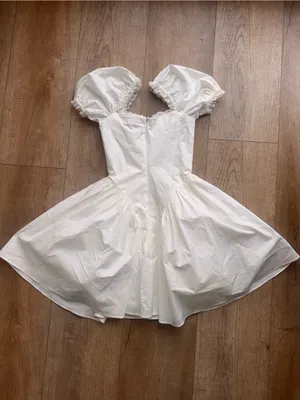 House of CB white mini dress with lace trim, size XS thumbnail 3