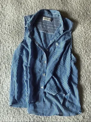 Abercrombie blue & white striped tank top‎ small thumbnail 1