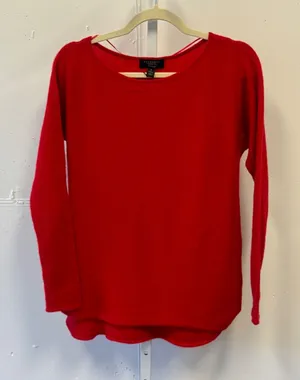 Charter Club Luxury Red 100% Cashmere Crew Neck Sweater Pullover Small Knit‎ thumbnail 1