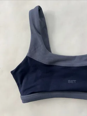 SET ACTIVE Formcloud Colorblock Contrast Blue Sports Bra Medium thumbnail 2