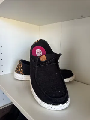 Hey Dude Women's Black And Leopard Shoes thumbnail 3