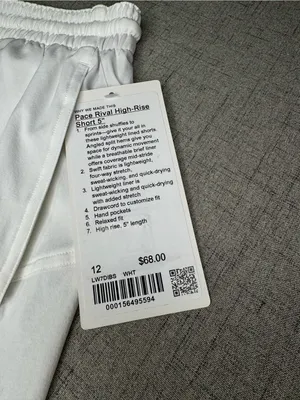 Lululemon Pace Rival High Rise Short Athletic Shorts White Size 12 NWT thumbnail 10