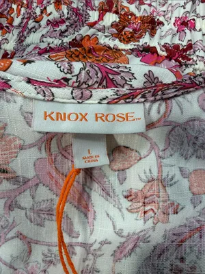 Knox Rose NWT Pink and Orange Floral Calla Lily Flutter Sleeve Maxi Dress Large thumbnail 10