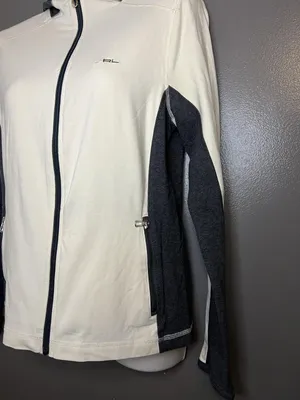 Lauren Ralph Lauren Jacket Womens Small White Gray Hooded Full Zip Activewear thumbnail 3