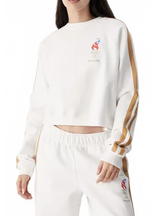 PacSun Olympics Atlanta Raglan Crew Neck Sweatshirt White NWT Small thumbnail 1