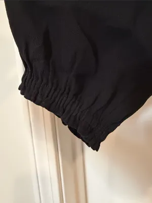 Ann Taylor Black Smocked Peplum Blouse thumbnail 2
