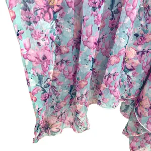 SUNFLOWER Pink Floral Kaftan Cover Up Sheer Summer Dress Boho Coastal Beachy OS thumbnail 10