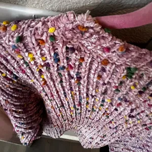 Generation K Pink Confetti Chenille Crew Neck Sweater XL Soft Cozy thumbnail 11