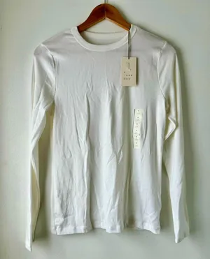 White Long Sleeve Shirt, Medium thumbnail 1