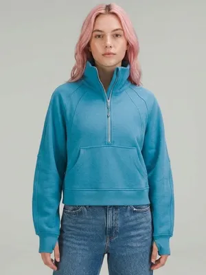 NWT Lululemon Scuba Oversized Funnel Neck Half-Zip in Oceanic Sweatshirt XS/S thumbnail 3