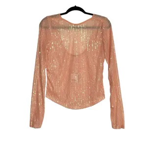 NWT Free People Unapologetic Scoop Back Sequin Long Sleeve Top MEDIUM thumbnail 3