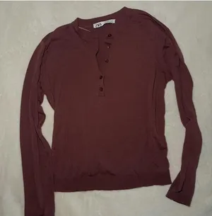 Zara Women's Burgundy and Brown Jumper thumbnail 1