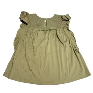 Banana Republic Women's Olive Green Ruffle Sleeve Tank Top Size Medium thumbnail 3