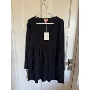 NWT Show Me Your Mumu black tiered‎ long sleeve mini dress size small thumbnail 2