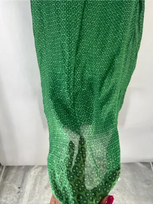 Marie‎ la Lune XL Green Silk Blend Layered High-Low Dress Made in Italy thumbnail 10