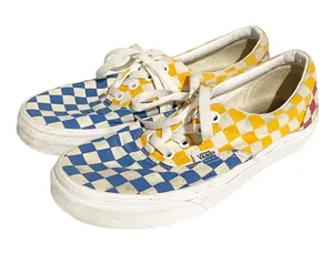 Vans OTW Womens 7.5‎ Primary Checker Blue Yellow Low Top Lace Shoes Sneakers thumbnail 1
