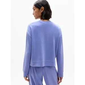 New Athleta L Seasoft Crewneck Sweatshirt Dusk Purple Large Regular thumbnail 3