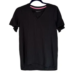 Comfort Code by Cuddl Duds Black Ruffle Sleeve Pajama Set XS Loungewear‎ thumbnail 8
