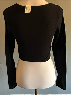 NWT Aeropostale Black Tie Up Long Sleeve | Size: M thumbnail 4
