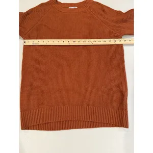Old Navy So Soft Waffle Knit Sweater Small Burnt Orange Stretch Minimal Work thumbnail 6