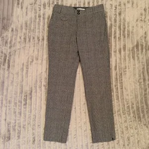 Banana Republic Glen Plaid Wool Blend‎ Ankle Zipper Trousers Black White 0 thumbnail 2