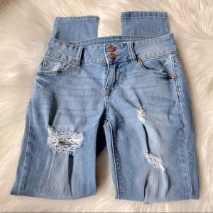 Refuge Charlotte Russe Distressed Blue Jeans thumbnail 1