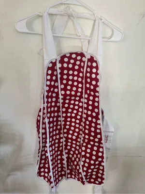 Girls Red & White Polka Dot Halter Dress - Casual Summer Sundress thumbnail 2