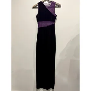 Blondie Nites Vintage 90s Purple Velvet Mesh Cutout Maxi Dress Whimsigoth Goth thumbnail 3