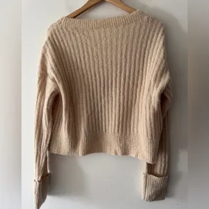 Lovers and Friends Neutral Oat Beige Knit Button Caroline Cardigan Wool Blend‎ thumbnail 6