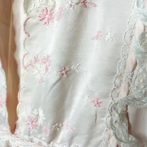 Vintage Pink Satin Long Nightgown Modest Sleepware Embroidered Pockets u Size L thumbnail 8