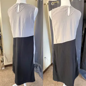 For Cynthia Linen Blend Colorblock Midi Dress Small Lagenlook Minimalist thumbnail 6