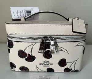 Coach Cosmetic Case With Cherry Print  thumbnail 1