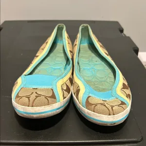 Coach Women's Brown and Teal Flats thumbnail 6