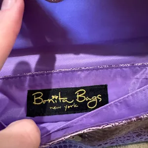 Bonita Bags Purple Snakeskin Purse thumbnail 3