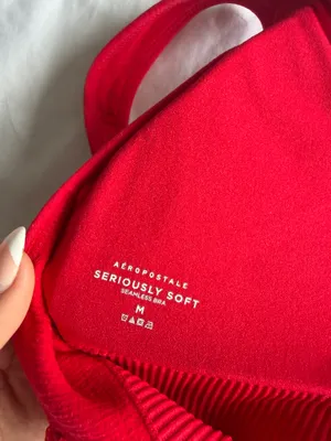 red aeropostable ribbed seriously soft sports bra thumbnail 3