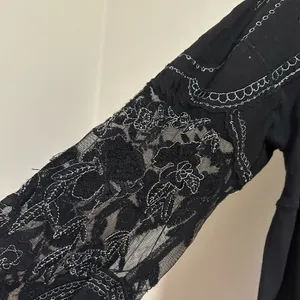 Free People embellished penny black long sleeve sheer sleeve detail top tee thumbnail 7