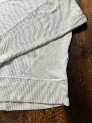 Aerie Offline XS Cream Waffle Weave Top with Thumbholes thumbnail 3