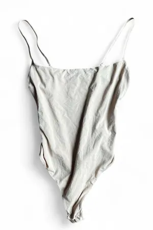 Skims Women's Cream and White Bodysuit thumbnail 1
