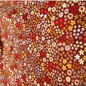 Planet Gold Floral Long Sleeve Criss Cross Crop Top Burnt Henna Medium Bohemian thumbnail 5