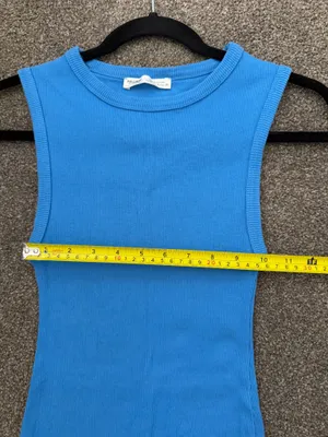Pull&Bear Bright Blue Ribbed Sleeveless Mini Dress thumbnail 3