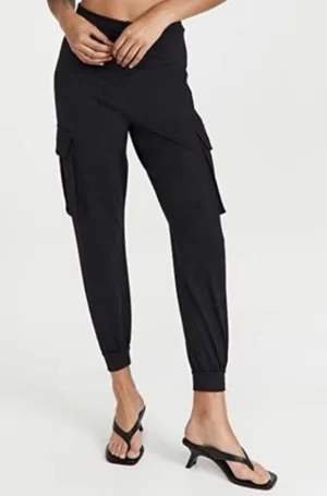 Susana Monaco Pants Size S Black Cargo Jogger‎ High Rise Jersey Model Off Duty thumbnail 1