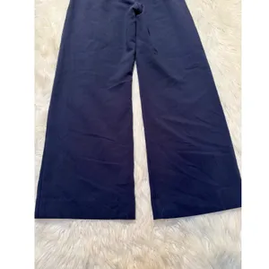 Abercrombie & Fitch Womens Sz 27/4 High Rise Pleated Wide Leg Trousers Navy Blue thumbnail 8