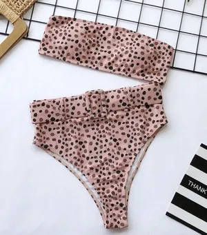 Boutique Polka Dots bandeau high waist belted Bikini thumbnail 6