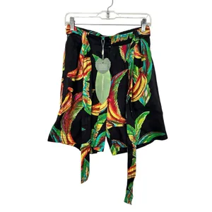 FARM RIO Preta Tropical Banana Floral Linen High-Waisted Shorts Size XS NWT thumbnail 2