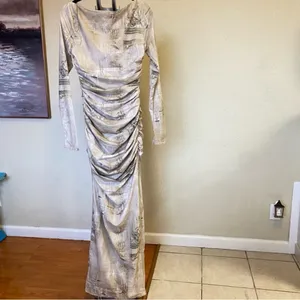 HOUSE‎ OF CB 'Lanetta' Pale Sage Print Maxi Dress NWOT size XS thumbnail 5